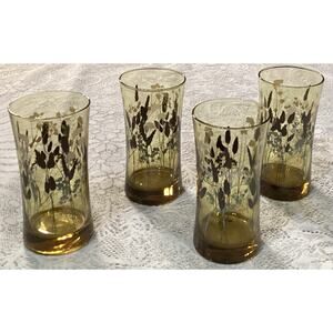 Set Of 4 Vintage Federal Interlude Highball Hourglass Drinking Glasses 12 Ounces